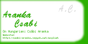 aranka csabi business card