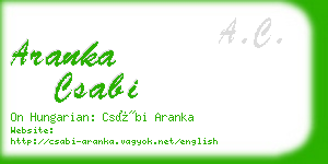 aranka csabi business card